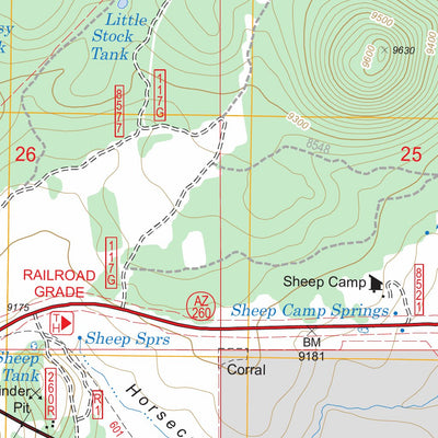 US Forest Service - Topo Greens Peak, AZ FSTopo Legacy digital map