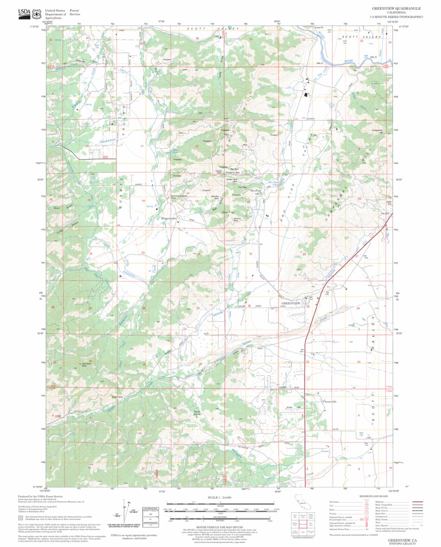 Greenview, CA FSTopo Legacy Map by US Forest Service - Topo | Avenza Maps