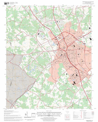 US Forest Service - Topo Greenwood, SC FSTopo Legacy digital map