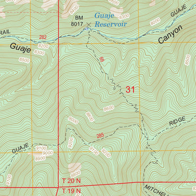 US Forest Service - Topo Guaje Mountain, NM FSTopo Legacy digital map