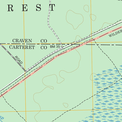 US Forest Service - Topo Hadnot Creek, NC FSTopo Legacy digital map
