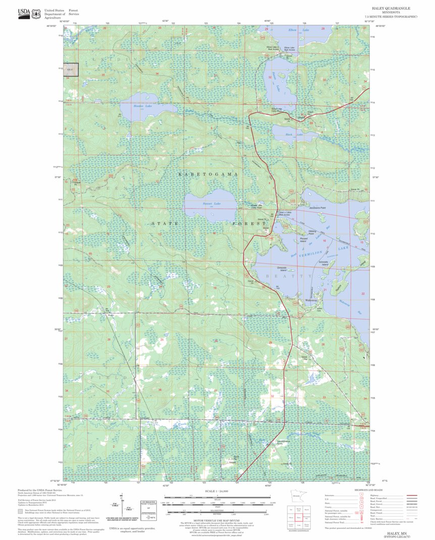 Haley, MN FSTopo Legacy Map by US Forest Service - Topo | Avenza Maps