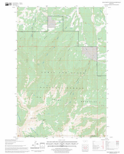 US Forest Service - Topo Half Moon Canyon, MT FSTopo Legacy digital map