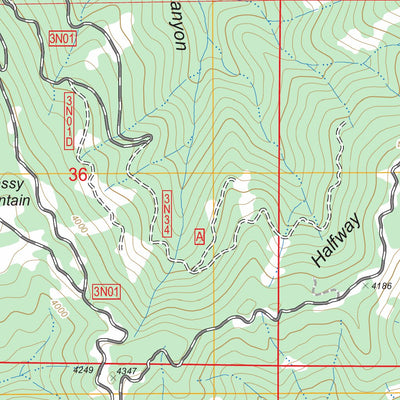 US Forest Service - Topo Halfway Ridge, CA FSTopo Legacy digital map