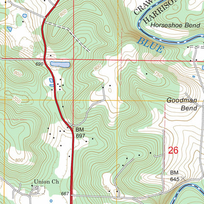US Forest Service - Topo Hardinsburg, IN FSTopo Legacy digital map
