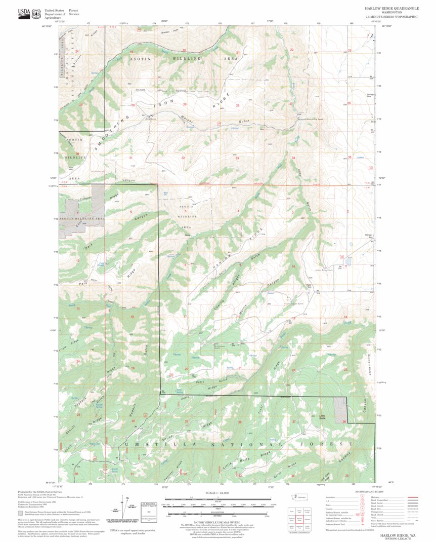 Harlow Ridge, WA FSTopo Legacy Map by US Forest Service - Topo | Avenza ...