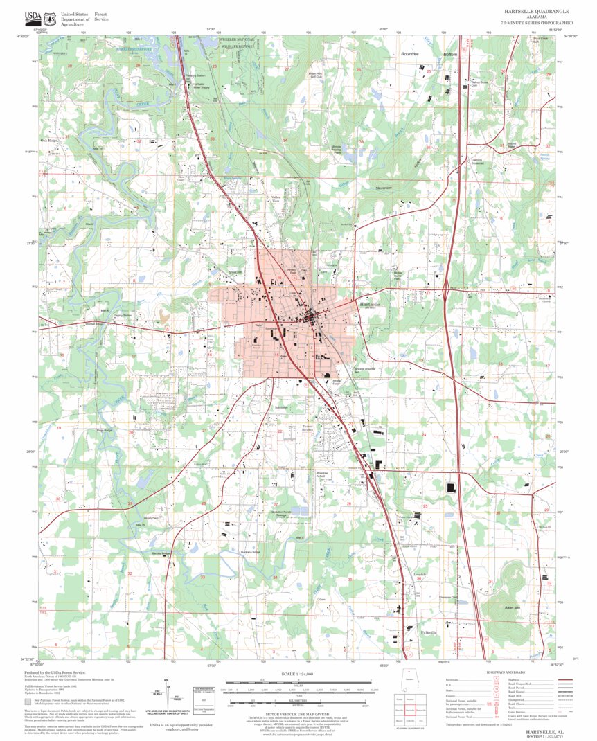 Hartselle, AL FSTopo Legacy Map by US Forest Service - Topo | Avenza Maps