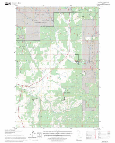 US Forest Service - Topo Harvard, ID FSTopo Legacy digital map