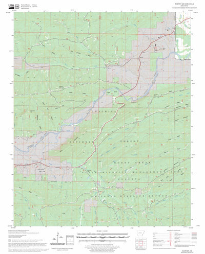 US Forest Service - Topo Harvey, AR FSTopo Legacy digital map