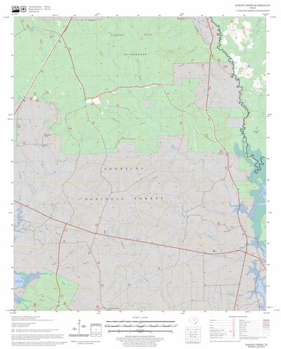 US Forest Service - Topo Harvey Creek, TX FSTopo Legacy digital map