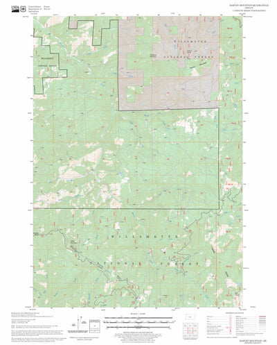 US Forest Service - Topo Harvey Mountain, OR FSTopo Legacy digital map