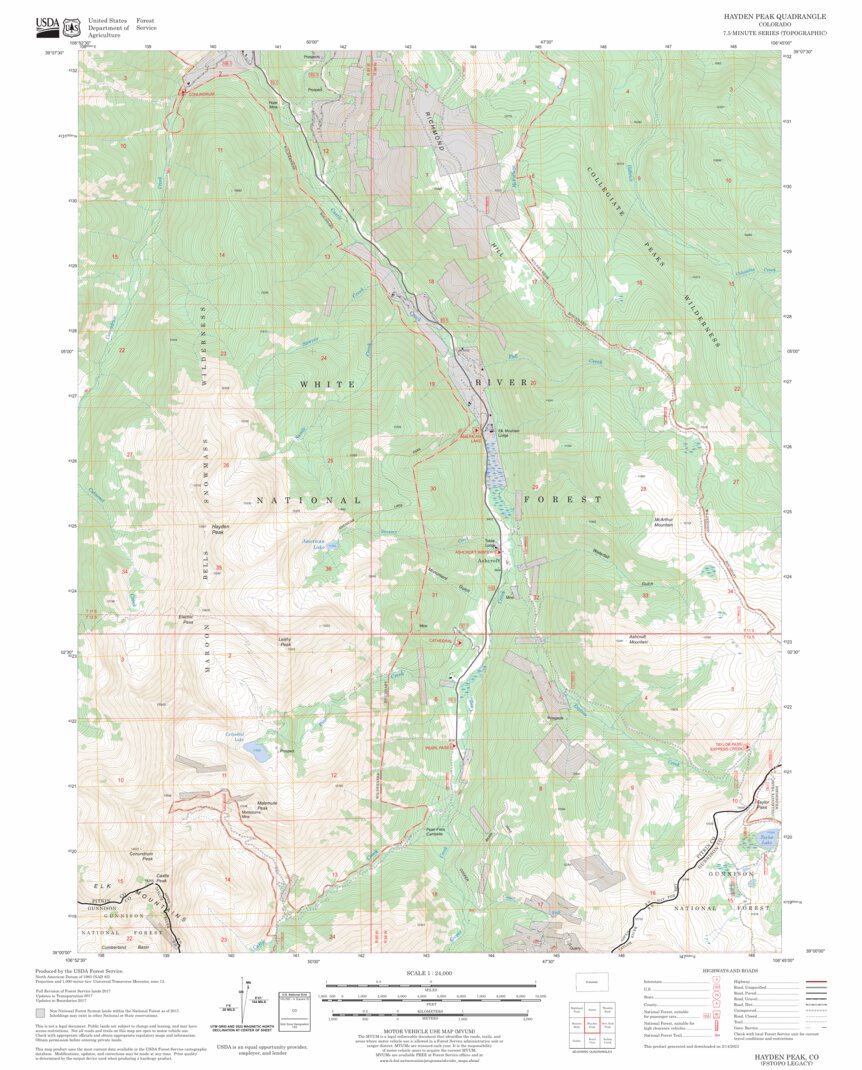 Hayden Peak, CO FSTopo Legacy Map by US Forest Service - Topo | Avenza Maps