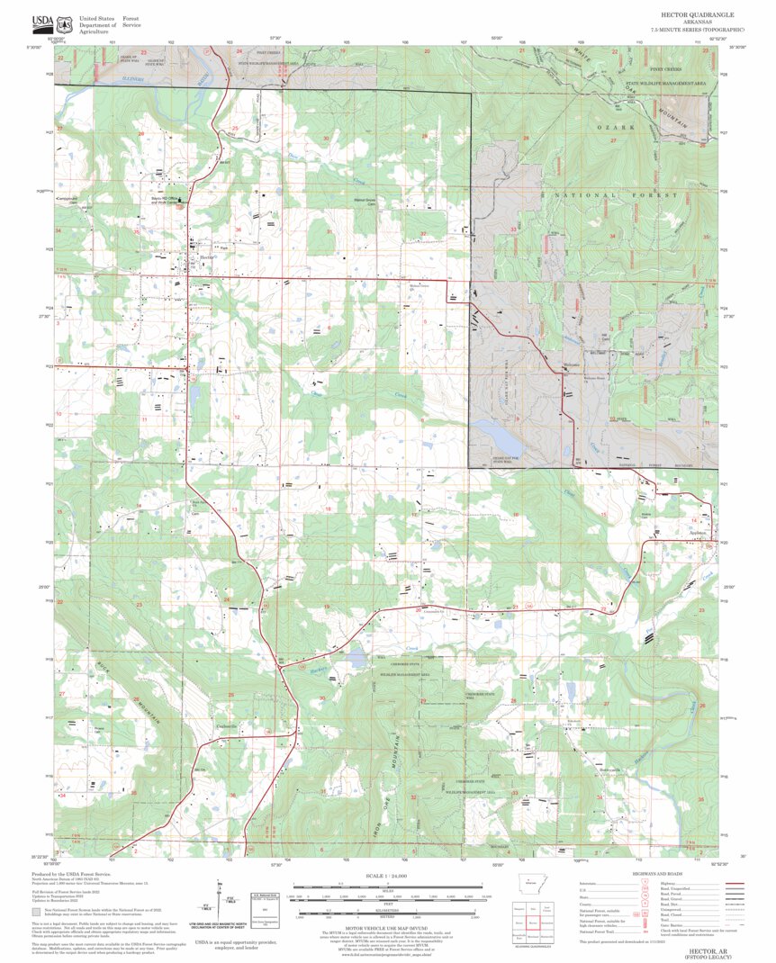 Hector, AR FSTopo Legacy Map by US Forest Service - Topo | Avenza Maps