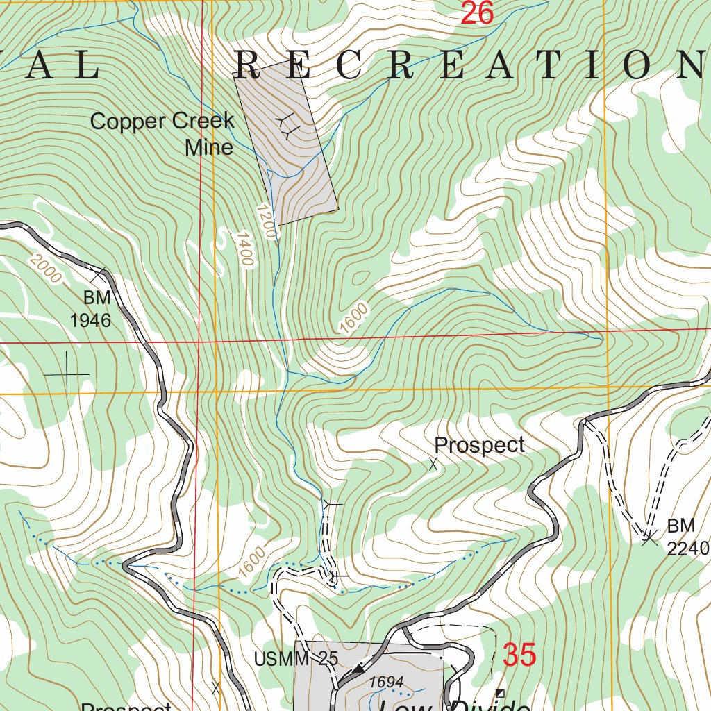 High Divide, CA - OR FSTopo Legacy Map by US Forest Service - Topo ...