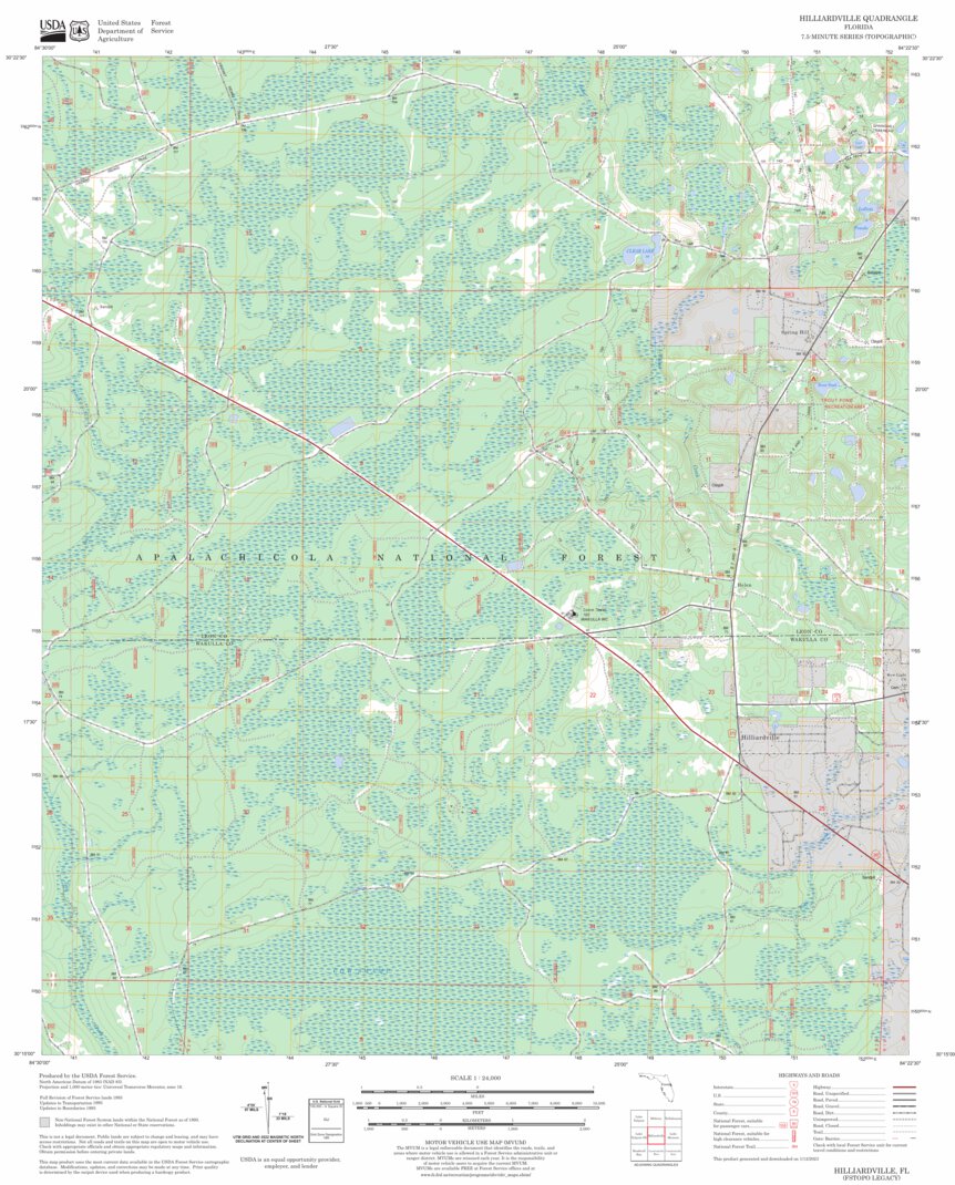 Hilliardville, FL FSTopo Legacy Map by US Forest Service - Topo ...