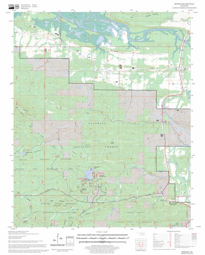 US Forest Service - Topo Hodgen, OK FSTopo Legacy digital map