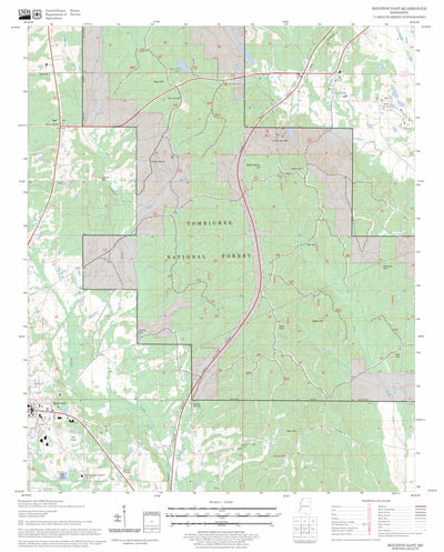 US Forest Service - Topo Houston East, MS FSTopo Legacy digital map