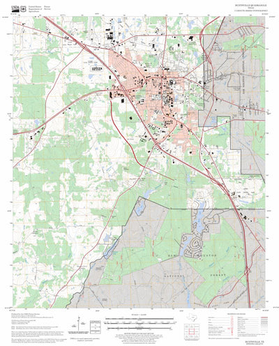 US Forest Service - Topo Huntsville, TX FSTopo Legacy digital map