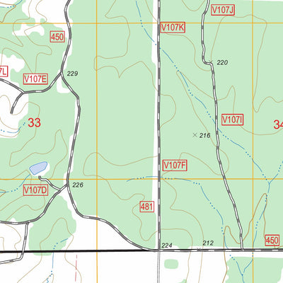 US Forest Service - Topo Hurricane Branch, LA FSTopo Legacy digital map