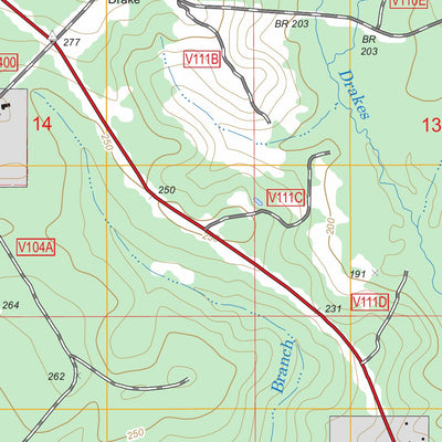 US Forest Service - Topo Hurricane Branch, LA FSTopo Legacy digital map