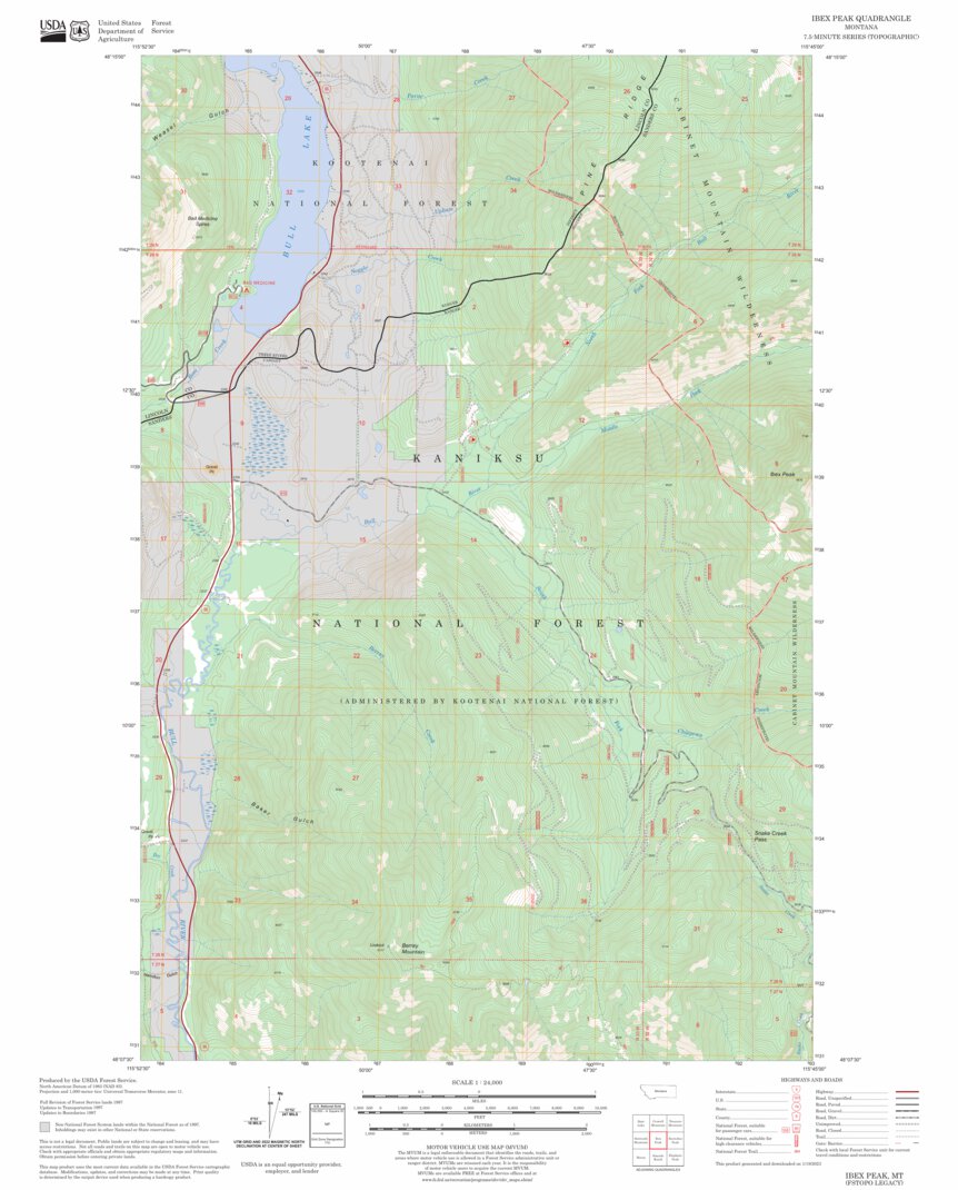 Ibex Peak, MT FSTopo Legacy Map by US Forest Service - Topo | Avenza Maps