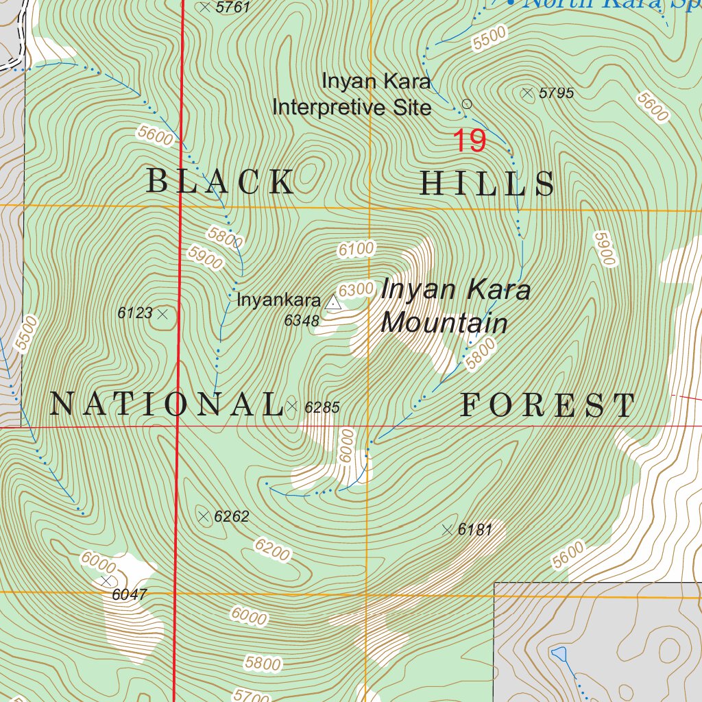 Inyan Rectangular Inyan Kara Mountain, WY FSTopo Legacy Map by US Forest Service - Topo ...