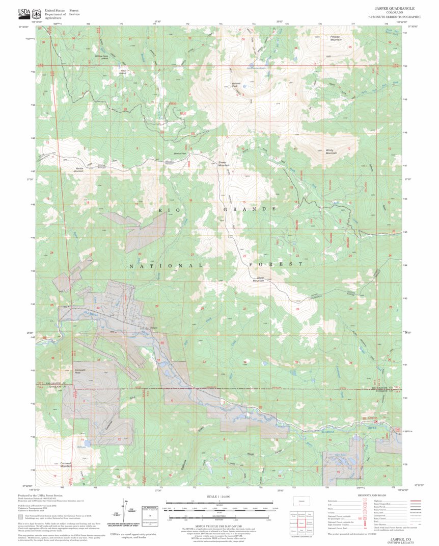 Jasper, CO FSTopo Legacy Map by US Forest Service - Topo | Avenza Maps