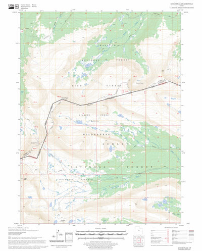 US Forest Service - Topo Kings Peak, UT FSTopo Legacy digital map
