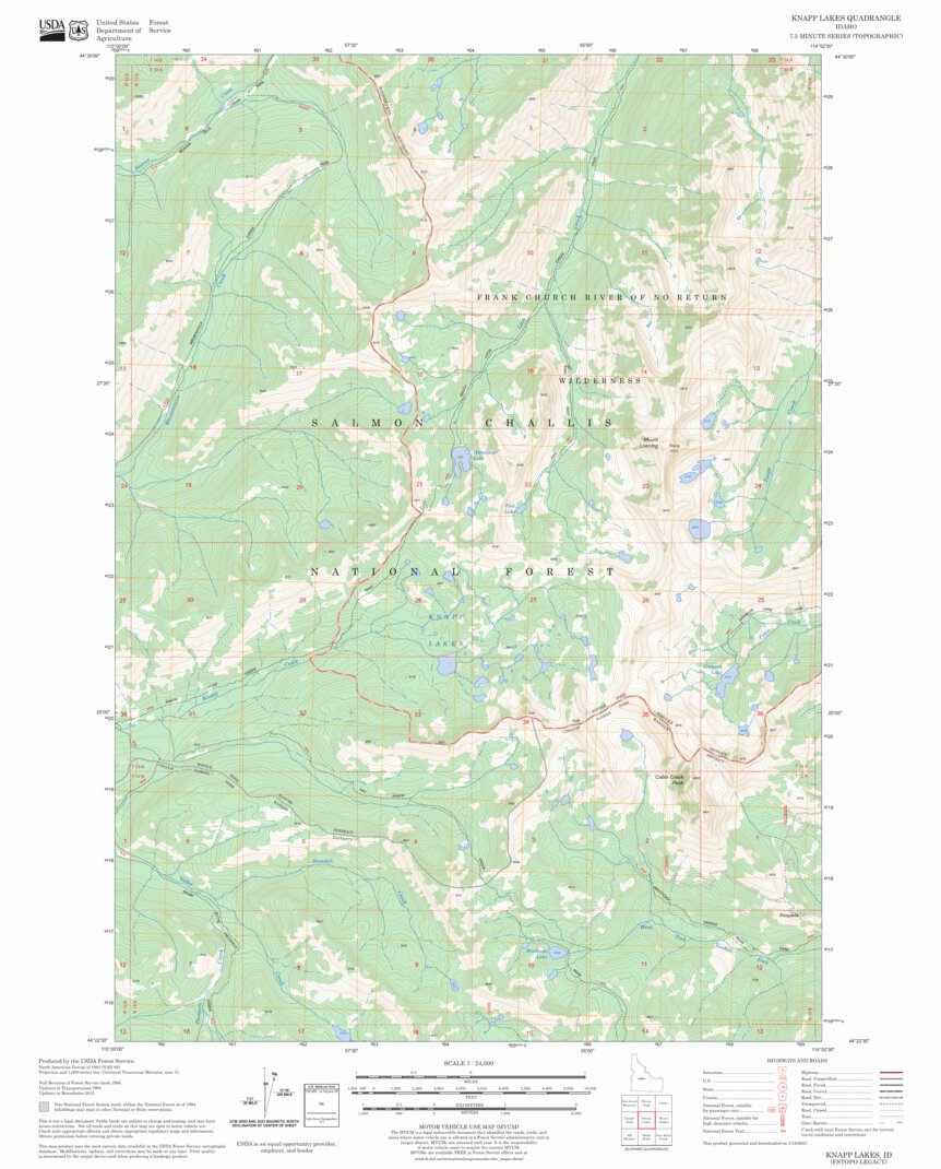 Knapp Lakes, ID FSTopo Legacy Map by US Forest Service - Topo | Avenza Maps