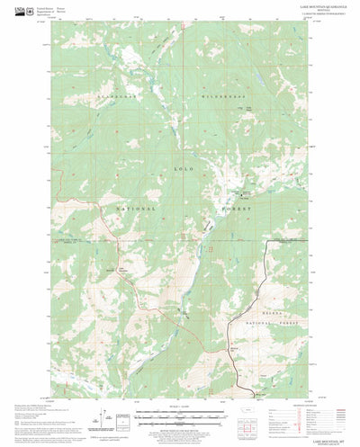 US Forest Service - Topo Lake Mountain, MT FSTopo Legacy digital map