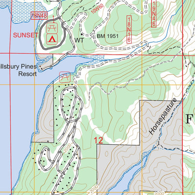 US Forest Service - Topo Lake Pillsbury, CA FSTopo Legacy digital map