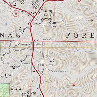 US Forest Service - Topo Lampe, MO FSTopo Legacy digital map