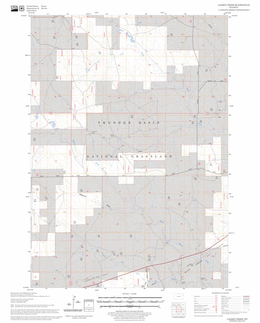 Lassen Creek, WY FSTopo Legacy Map by US Forest Service - Topo | Avenza ...