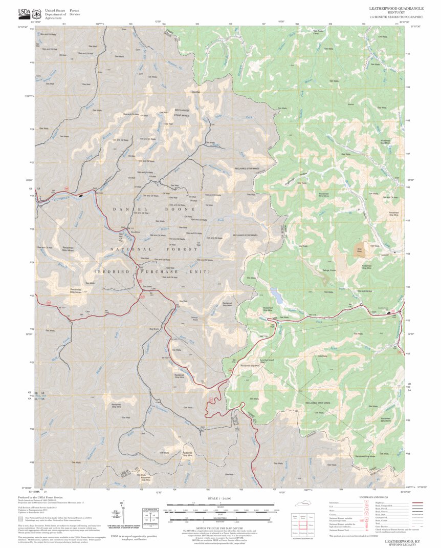 Leatherwood, KY FSTopo Legacy Map by US Forest Service - Topo | Avenza Maps