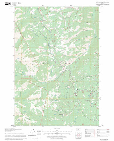 US Forest Service - Topo Lick Creek, OR FSTopo Legacy digital map