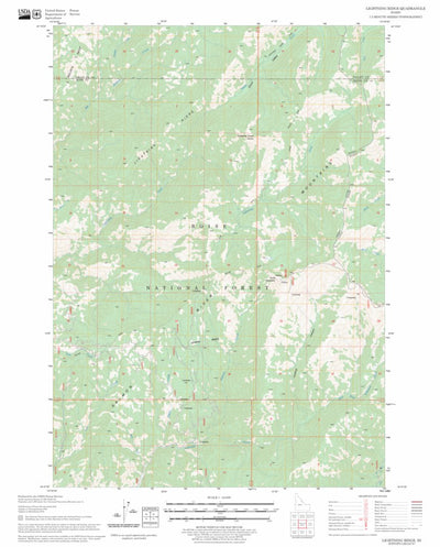 US Forest Service - Topo Lightning Ridge, ID FSTopo Legacy digital map
