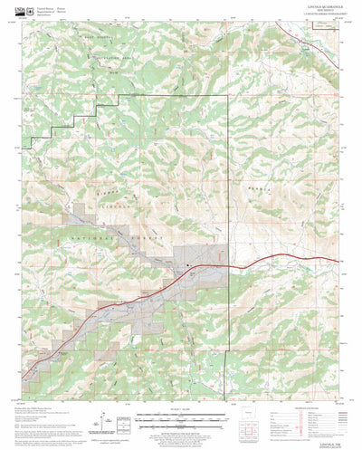 US Forest Service - Topo Lincoln, NM FSTopo Legacy digital map