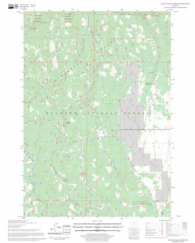 US Forest Service - Topo Logan Valley West, OR FSTopo Legacy digital map