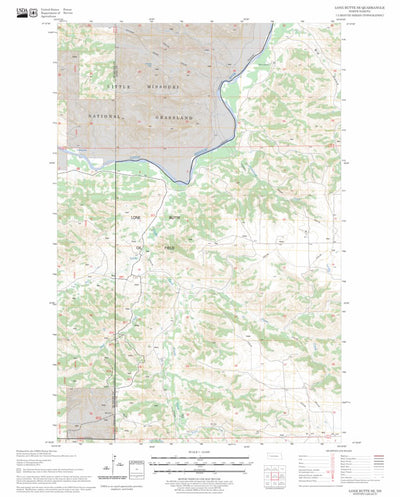 US Forest Service - Topo Lone Butte SE, ND FSTopo Legacy digital map