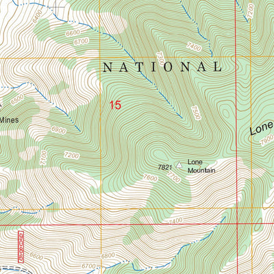 US Forest Service - Topo Lone Mountain, NM FSTopo Legacy digital map