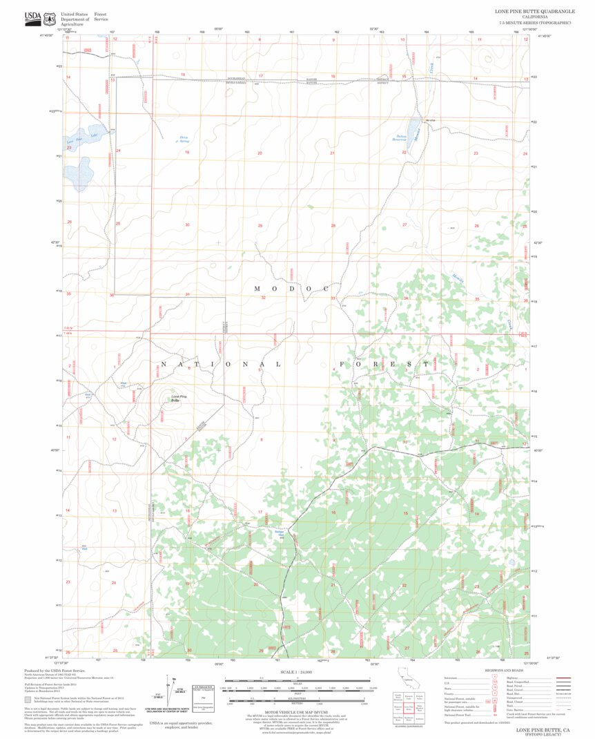 Lone Pine Butte, CA FSTopo Legacy Map by US Forest Service - Topo ...