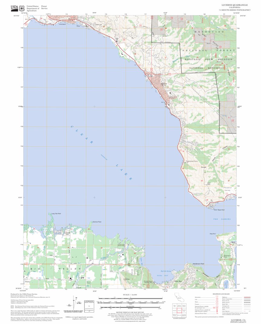 Lucerne, CA FSTopo Legacy Map by US Forest Service - Topo | Avenza Maps