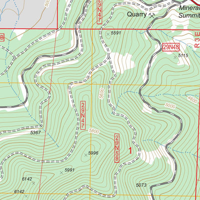 US Forest Service - Topo Mineral, CA FSTopo Legacy digital map