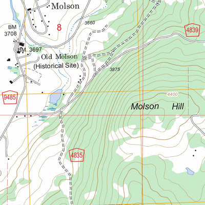 US Forest Service - Topo Molson, WA FSTopo Legacy digital map