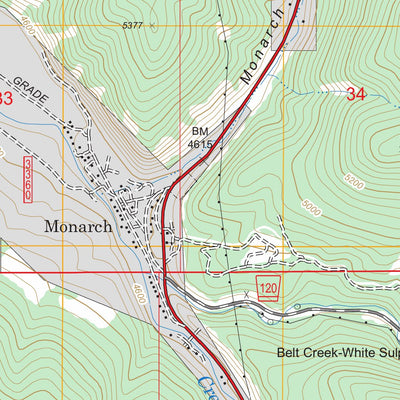 US Forest Service - Topo Monarch, MT FSTopo Legacy digital map