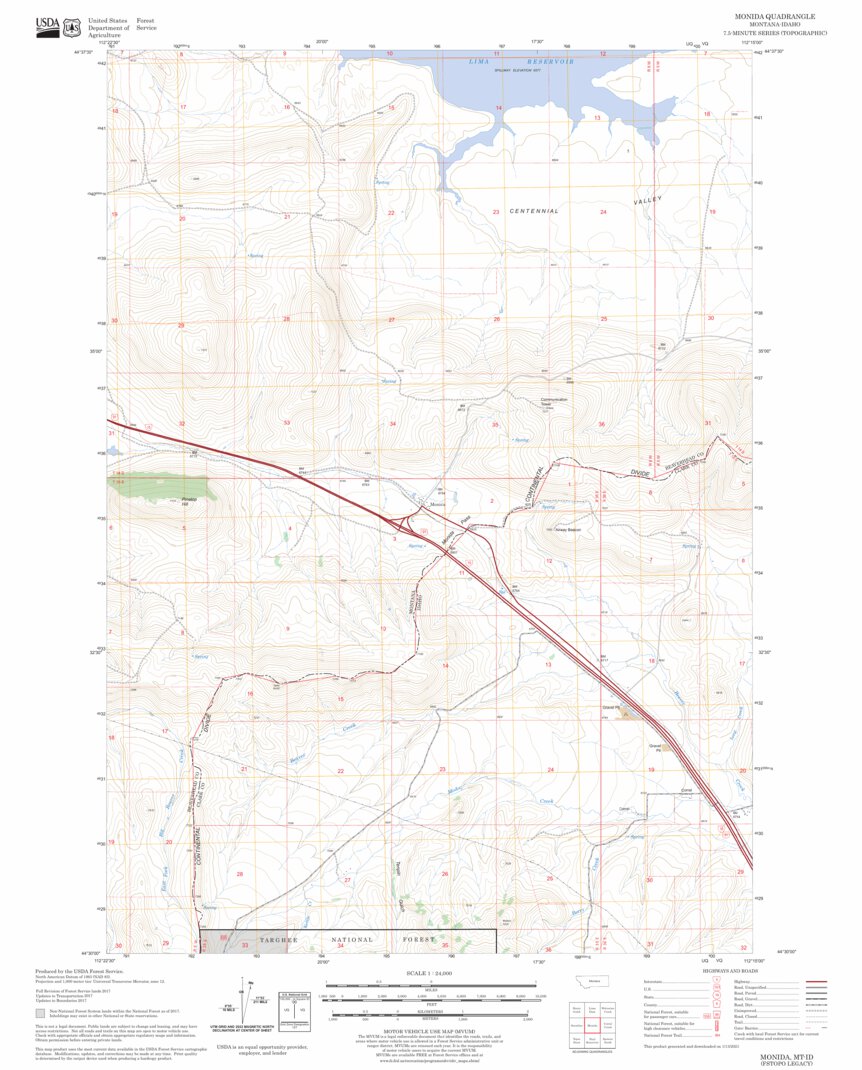Monida, MT - ID FSTopo Legacy Map by US Forest Service - Topo | Avenza Maps