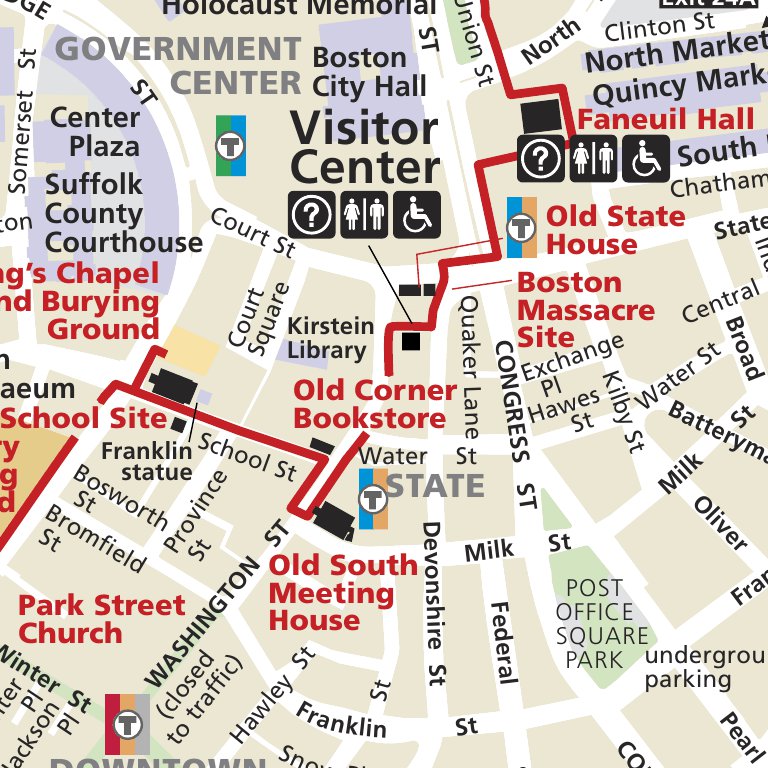 Boston National Historical Park Map by US National Park Service