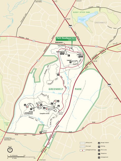 US National Park Service Greenbelt Park digital map