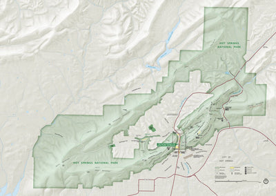 US National Park Service Hot Springs National Park digital map