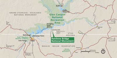 US National Park Service Rainbow Bridge National Monument - Area Map digital map